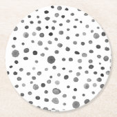 Coal Confetti Wasserfarbe Dots Paper Untersetzer (Vorderseite)