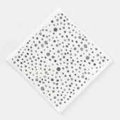 Coal Confetti Wasserfarbe Dots Papier Napkin Serviette (Ecke)