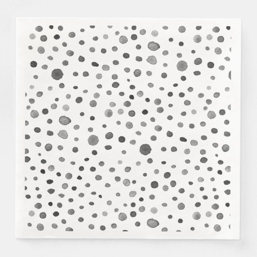Coal Confetti Wasserfarbe Dots Papier Napkin Serviette (Vorderseite)