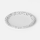 Coal Confetti Wasserfarbe Dots Papierplatte Pappteller (Schrägansicht)