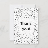 Coal Confetti Wasserfarben Punkte Danke Karte (Vorderseite)