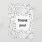 Coal Confetti Wasserfarben Punkte Danke Karte (Vorne/Hinten)