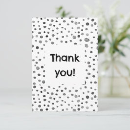 Coal Confetti Wasserfarben Punkte Danke Karte