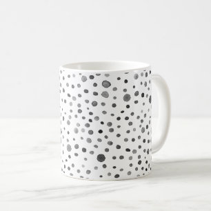 Coal Confetti Watercolor Dots Classic Tasse