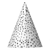 Coal Confetti Watercolor Dots Party Hat Partyhütchen (Rückseite)