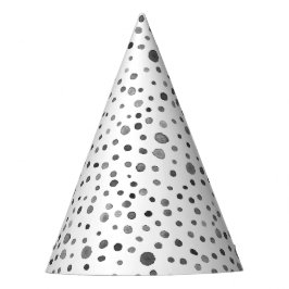 Coal Confetti Watercolor Dots Party Hat Partyhütchen