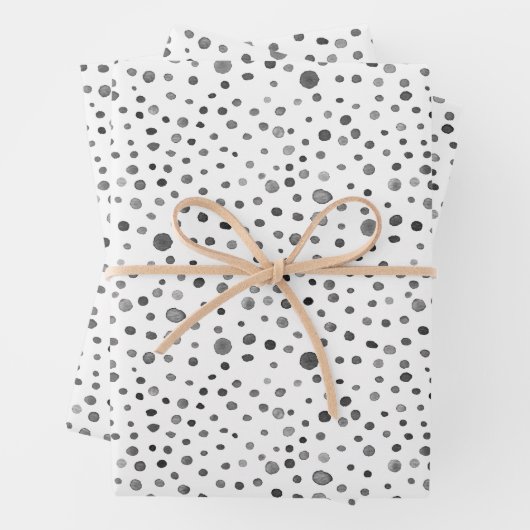Coal Confetti Watercolor Dots Wrapping Paper Geschenkpapier Set (Beispiel)