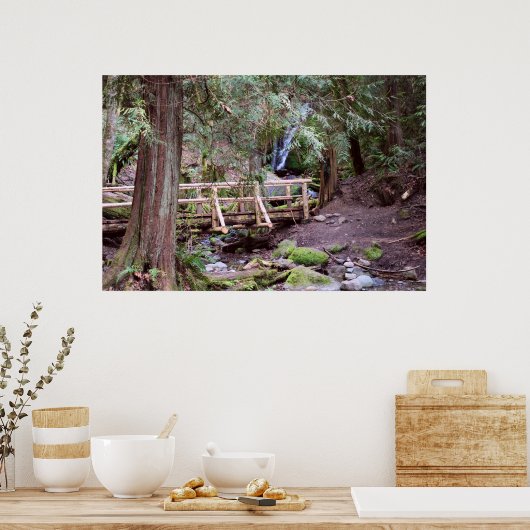 Coal Creek Falls Walking Bridge Print Poster (Küche)