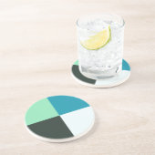 Coal Gray Ivory White Aquamarin Green Aqua Blue Getränkeuntersetzer (Seite)