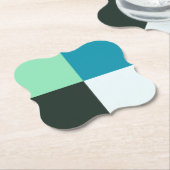 Coal Gray Ivory White Aquamarin Green Aqua Blue Untersetzer (angewinkelt)