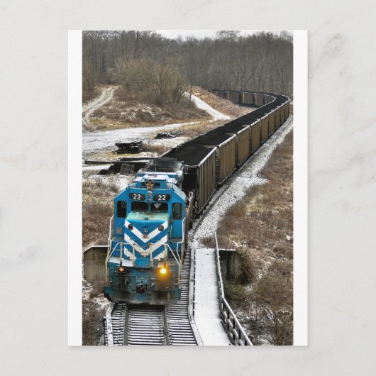 Coal Train in Winter Postkarte (Vorderseite)