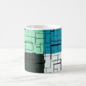 Coal White Aquamarin Green Aqua Blue Modern Patter Kaffeetasse (Mittel)