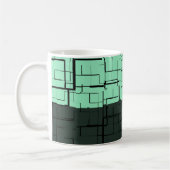 Coal White Aquamarin Green Aqua Blue Modern Patter Kaffeetasse (Links)