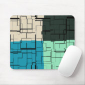 Coal White Aquamarin Green Aqua Blue Modern Patter Mousepad (Mit Mouse)
