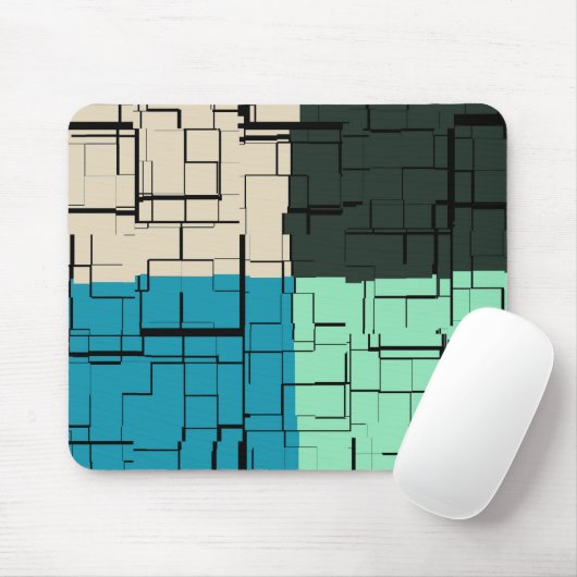 Coal White Aquamarin Green Aqua Blue Modern Patter Mousepad (Mit Mouse)
