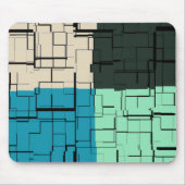 Coal White Aquamarin Green Aqua Blue Modern Patter Mousepad (Vorne)