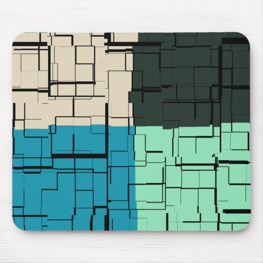 Coal White Aquamarin Green Aqua Blue Modern Patter Mousepad (Vorne)