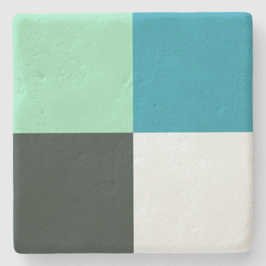 Coal White Aquamarin Green Aqua Blue Modern Patter Steinuntersetzer (Vorderseite)