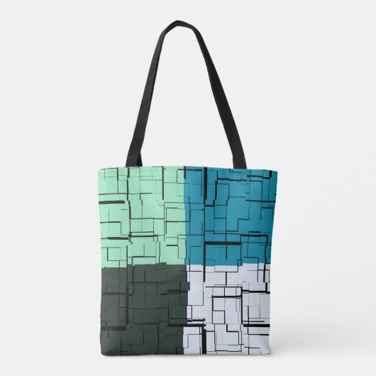 Coal White Aquamarin Green Aqua Blue Modern Patter Tasche (Rückseite)