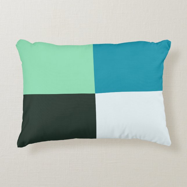 Coal White Aquamarin Green Aqua Türkis Dekokissen (Vorderseite)