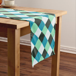Coal White Aquamarin Green Blue Aqua Türkisch Kar Kurzer Tischläufer