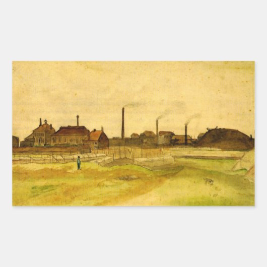 Coalmine in Borinage von Vincent van Gogh Rechteckiger Aufkleber (Vorderseite)