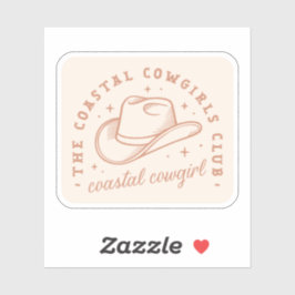 Coast Cowgirl Club Braun beige Retro ästhetisch Aufkleber