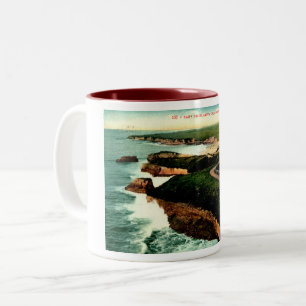 Coast Drive, Santa Cruz, Kalifornien Vintage Zweifarbige Tasse