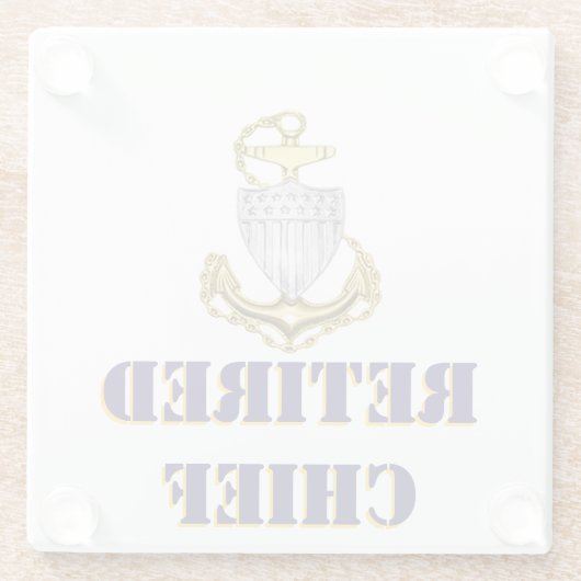 Coast Guard Chief Retired Glasuntersetzer (Rückseite)