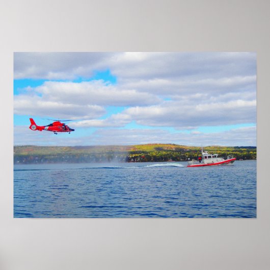 Coast Guard MH-65C Hubschrauber & Response Boat Poster (Vorne)