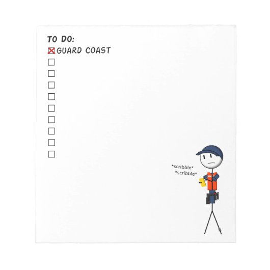 Coast Guard To Do List Editor Notizblock (Vorderseite)