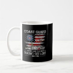 Coast Guard Veteran Tshirt, USCG American Flag Vet Kaffeetasse