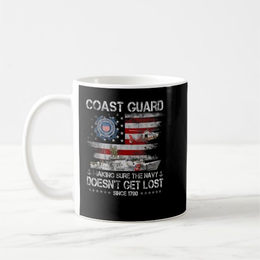 Coast Guard Veteran Tshirt USCG American Flag Vete Kaffeetasse (Links)