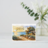 Coast Watercolor Sunset Mediterranean Details Begleitkarte (Stehend Vorderseite)