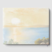 Coast Watercolor Sunset Mediterranean Wedding Gästebuch (Rückseite)