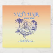 Coast Yellow Meerjungfrau Cowgirl Summer Party Bierflaschenetikett (Einzelnes Label)