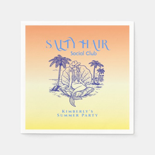 Coast Yellow Meerjungfrau Cowgirl Summer Party Serviette (Vorderseite)