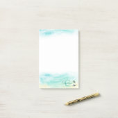 Coasta Beach Baby Sea Turtles Name Monogram Post-it Klebezettel (Auf Schreibtisch)