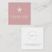 Coasta Dankeschön Card - Rosa & Starfish Design Quadratische Visitenkarte (Vorne/Hinten)