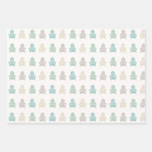 Coastal Adirondack Chairs Lake House Beach House Geschenkpapier Set (Vorderseite)