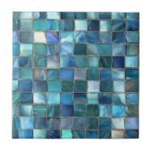 Coastal Aqua Blue Glass Mosaic Fliese (Vorderseite)