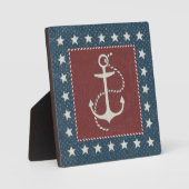 Coastal Art | Anchor on Red Fotoplatte (Vorderseite)