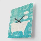 Coastal Art Bathtub | Quadratische Wanduhr (Winkel)