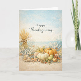 Coastal Autumn Happy Thanksgiving Harvest Karte