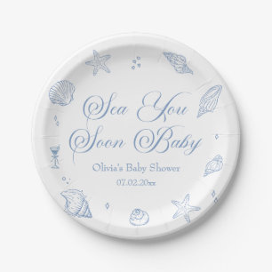 Coastal Baby Dusche Sea Sie bald Baby Pappteller