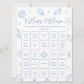 Coastal Baby Shower Finden Sie die Guest Bingo Gam Einladung (Vorderseite)