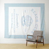 Coastal Bachelorette Blue Beach Club Wandteppich (Beispiel (Horizontal))