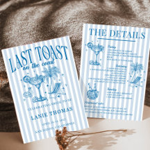 Coastal Bachelorette Cocktail Party Blau