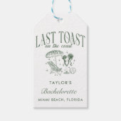 Coastal Bachelorette Cocktail Party Grün Geschenkanhänger (Vorderseite)
