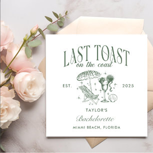 Coastal Bachelorette Cocktail Party Grün Serviette